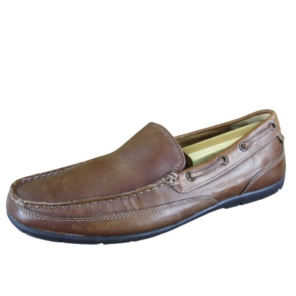 Bass‎ Men's Hank Driving Moccasin Brown Leather Size 9.5 Medium Gently Used 2025